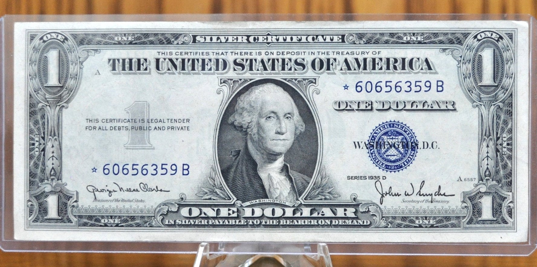 1935 D Star Note Silver Certificate Star Note, Blue Seal - CU (Uncirculated) - D Series Silver Cert Star Note 1935 Silver Cert.Fr#1613N*