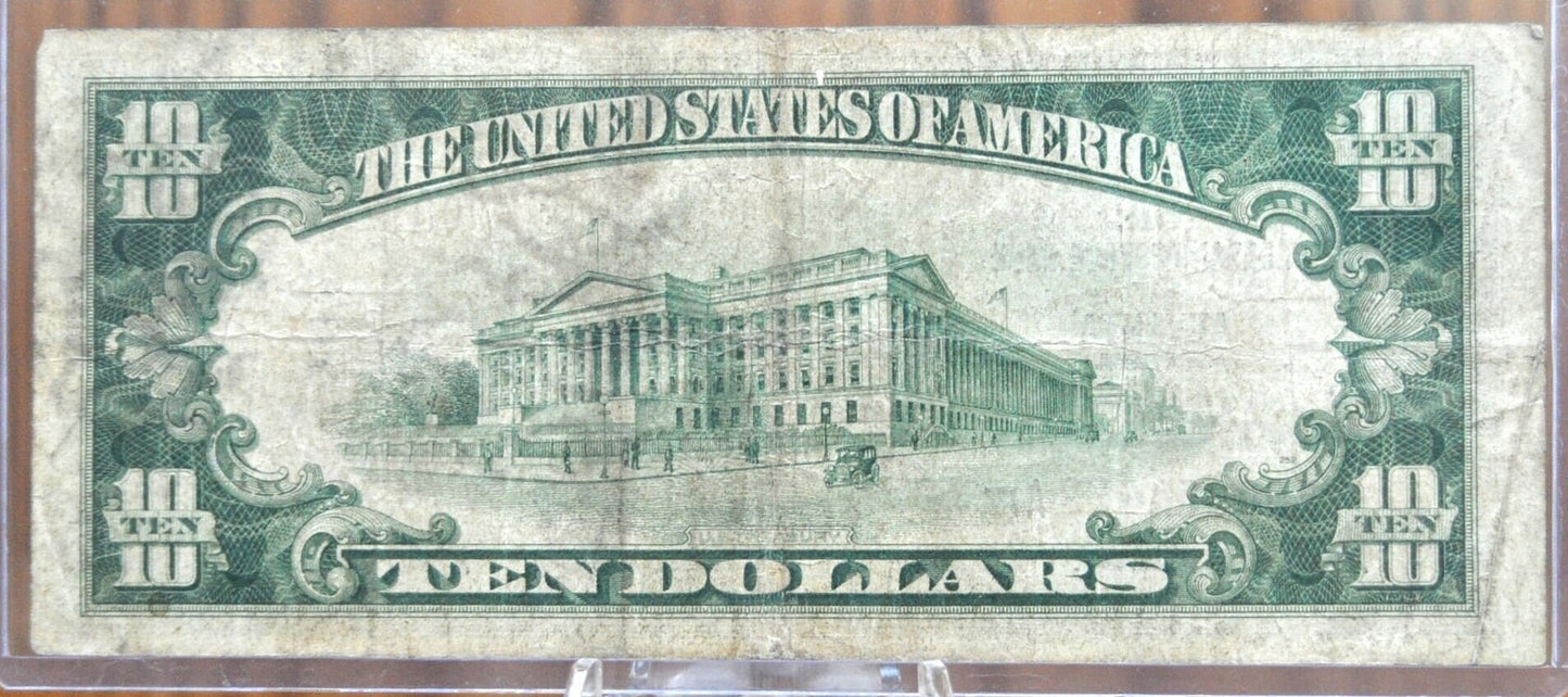 1929 10 Dollar National Currency Note Fr1860-F - VF - Atlanta 1929 Brown Seal Ten Dollar Federal Reserve Banknote Fr1860F - Rarer Note