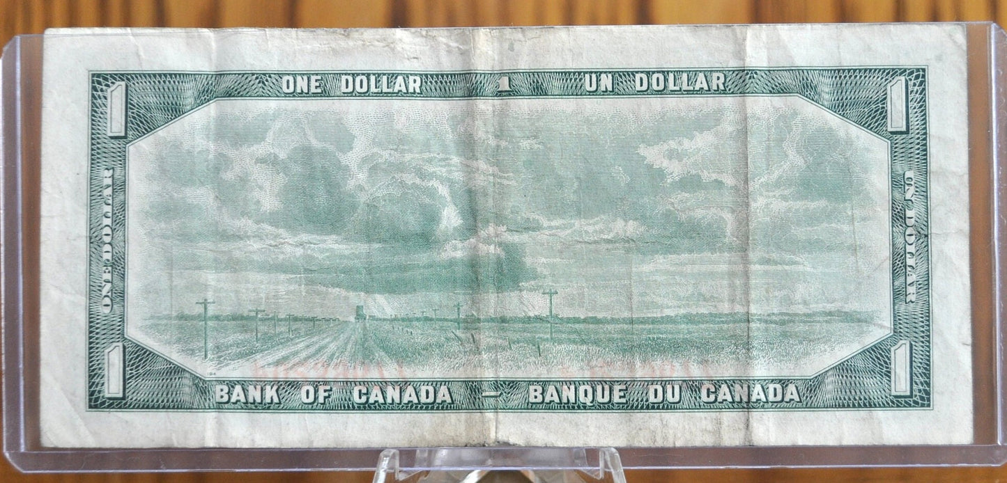 1954 Canadian 1 Dollar Banknote - Circulated - Great Condition - One Dollar Canada 1954