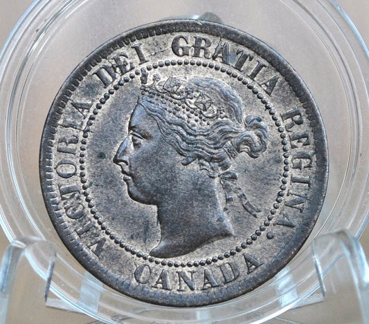 1895 Canadian One Cent - XF (Extremely Fine) Condition - Queen Victoria - 1895 Large Cent - 1895 Penny Canada 1 Cent 1895