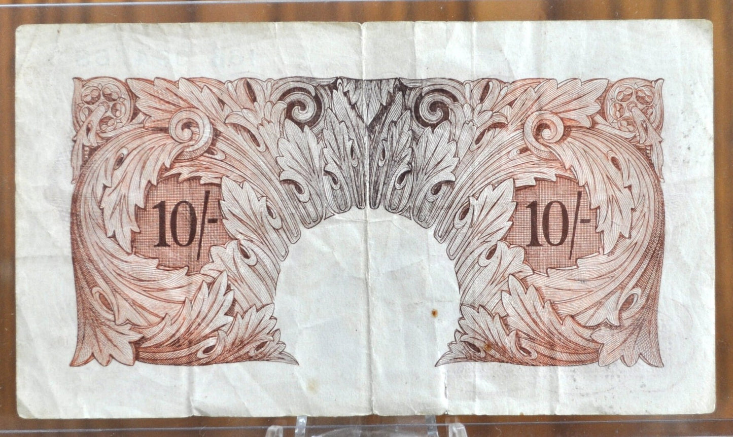 1948 Bank of England 10 Shillings Banknote - P. S. Beale Signature Type - 1948 Ten Shillings Bank of England Banknote 1948 Pick# 368b