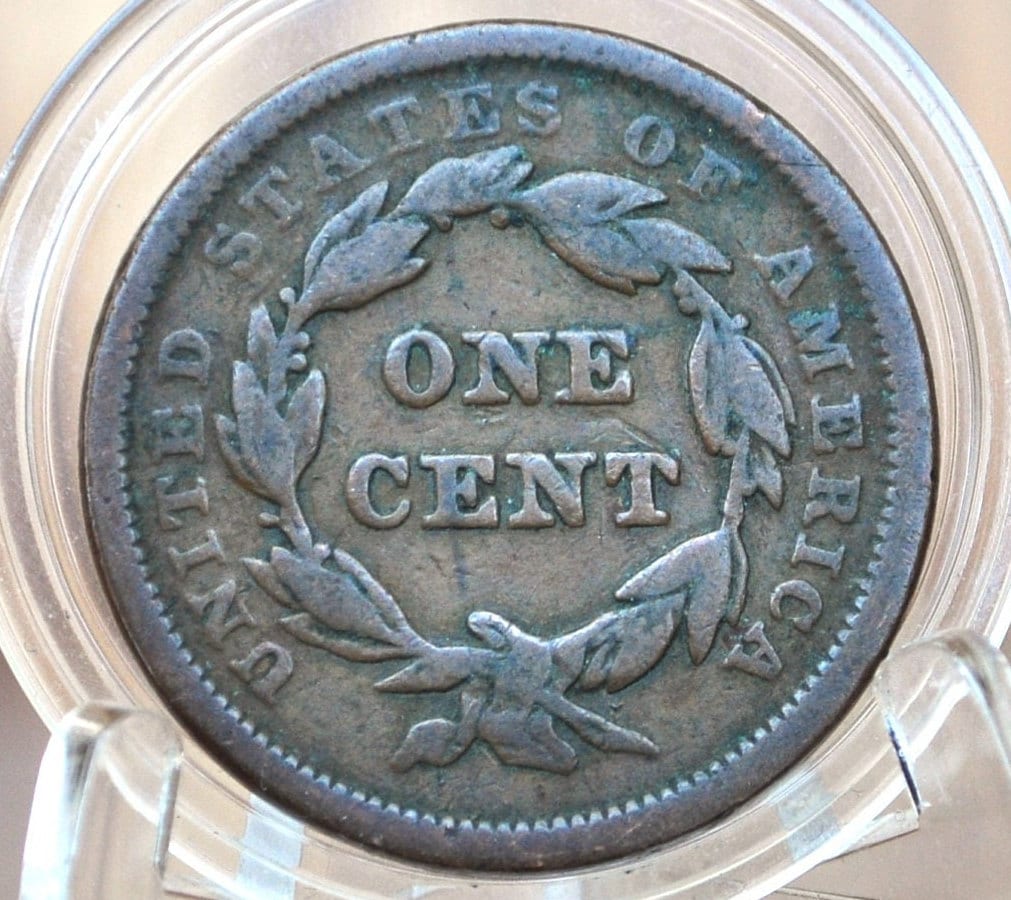 1843 Braided Hair Large Cent - Petite Head, Small Letter - 1843 Coronet Cent - 1843 US Large Cent - Braided Hair 1839 to 1857