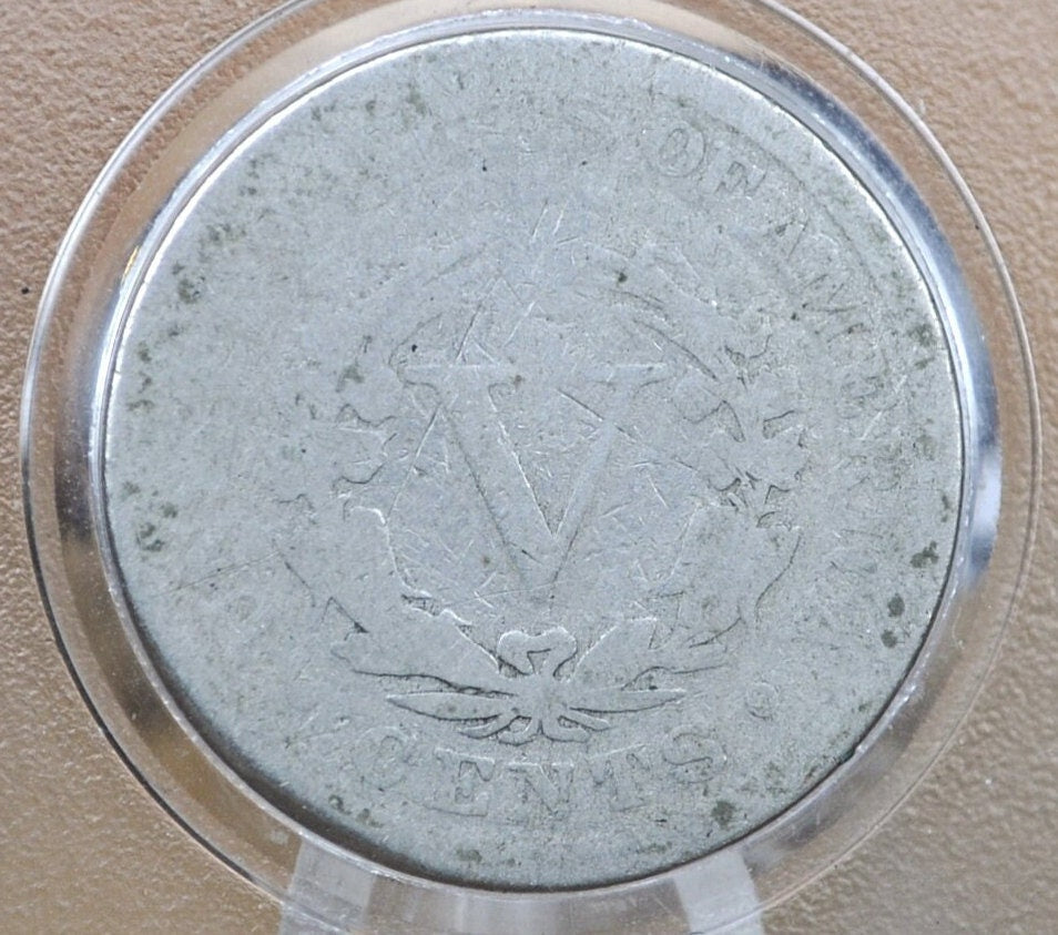 1892 V Nickel - AG (About Good) Grade - 1892 Liberty Head Nickel - Better Date - Nickel Collection