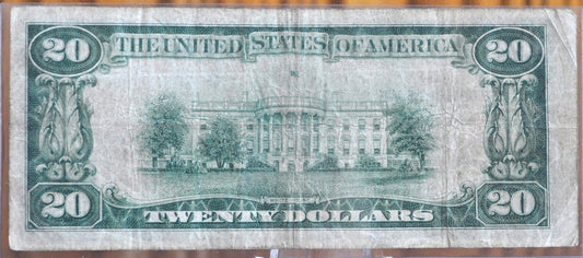 1929 20 Dollar National Currency Note Fr1870-G - F+ (Fine Plus) Chicago IL - 1929 A Twenty Dollar Note - Rarer Note - Fr#1870-G