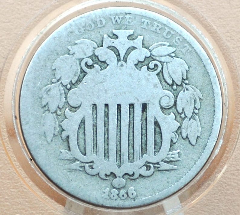 1866 Shield Nickel With Rays - Choose by Grade / Condition - 1866 Nickel - Shield Type Nickel 1800's - Shield Nickels