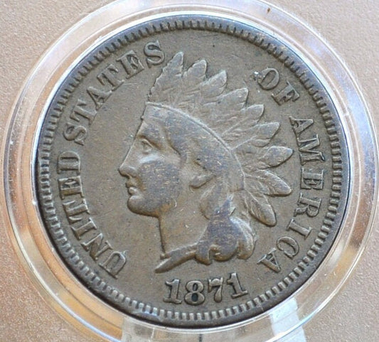 1871 Indian Head Penny - Hard to find Date - Choose by Grade / Condition - Key Date Indian Head - 1871 Indian Head Cent 1871