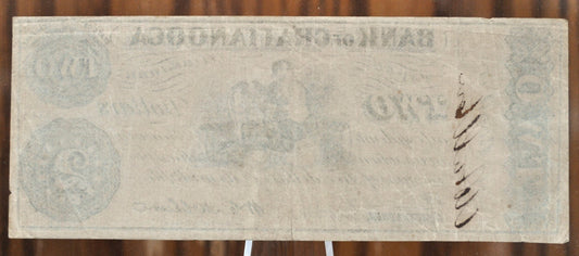 1863 Bank of Chattanooga 2 Dollar Civil War Era Banknote - Tennessee Obsolete Currency - Confederate Currency - 1863 Two Dollar TN Banknote