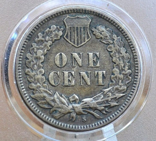 1909-S Indian Head Penny - XF - Very Rare, Key Date - 1909 S US One Penny - 1909 S Mint Indian Head Cent 1909 S Mark