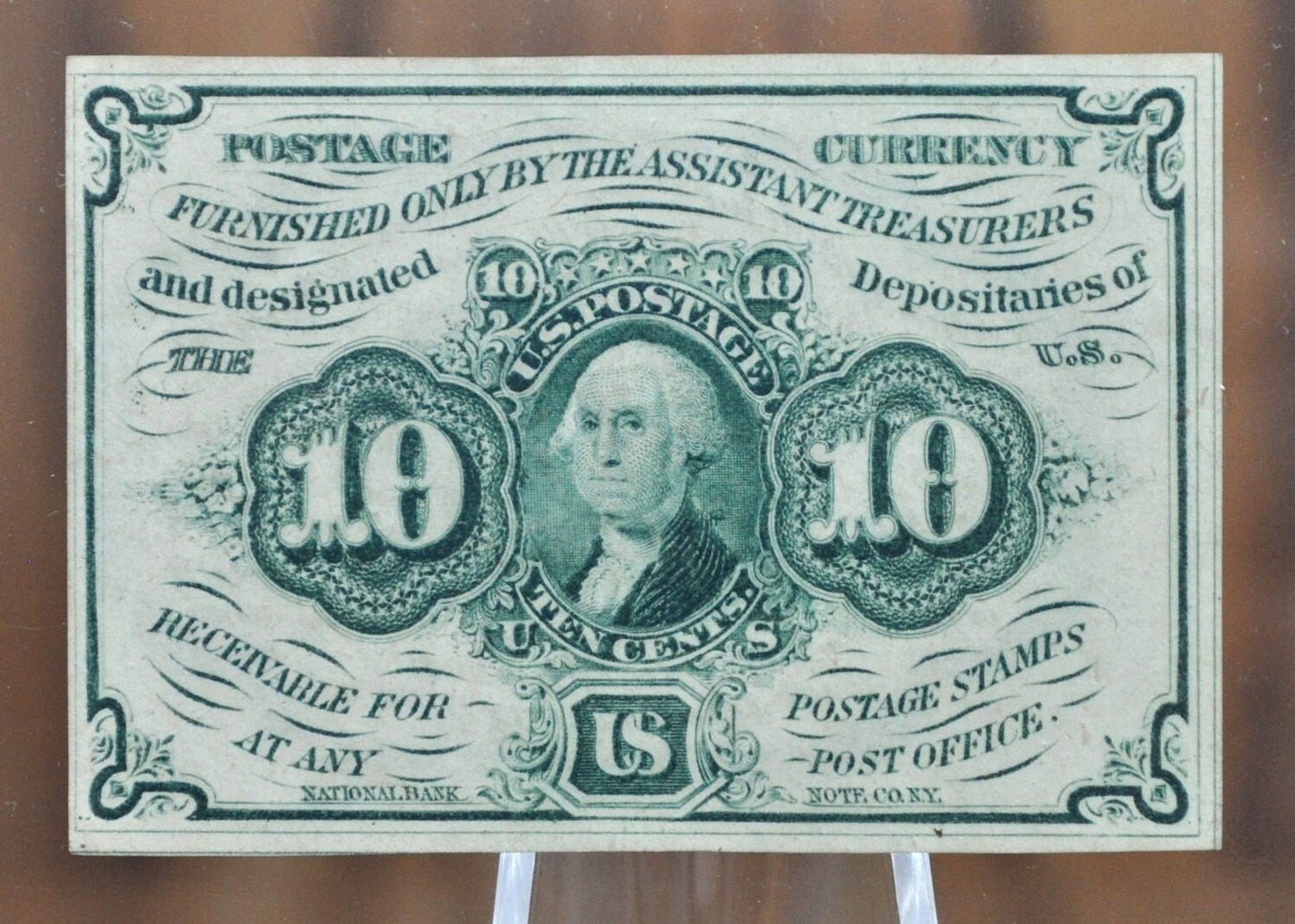 1st Issue 10 Cent Fractional Note Fr#1242- Choice Uncirculated - 1862 10C Fractional Currency, First Issue 10 Cent Fractional, Civil War Era