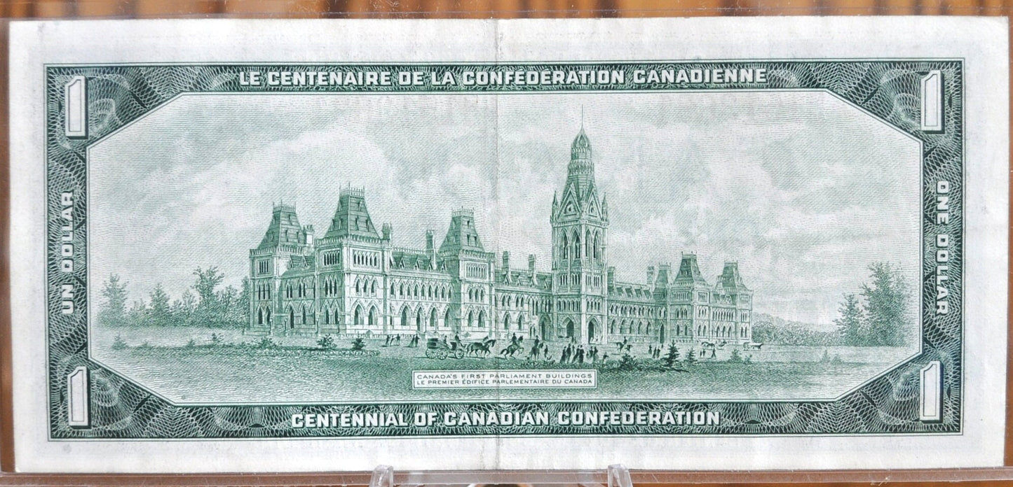 1967 Canadian 1 Dollar Prefix *B/M, Choice AU, Rarer 1967 Replacement Bill Canada Star Note - 1967 1 Dollar Note Canada 1967