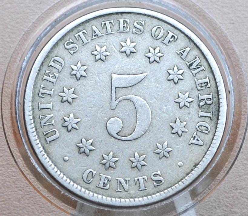 1882 Shield Nickel - VF (Very Fine) Grade / Condition - 1882 Nickel - Shield Type Nickel 1800's - Shield Nickels