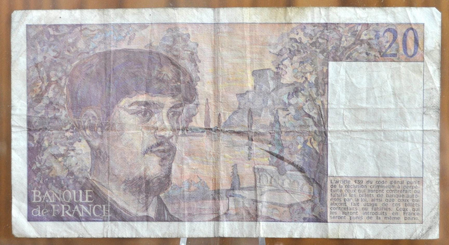 1988 France 20 Franc Banknote - Claude Debussy Type - 1988 French Twenty Francs Banknote 1988 P#151c - Awesome Note for a Collection