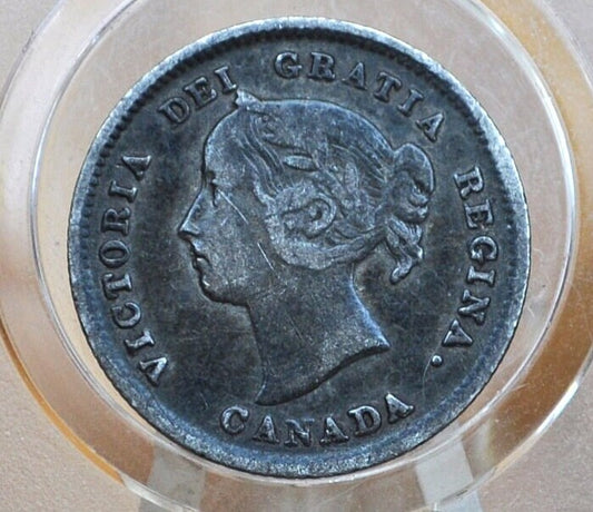 1886 Canadian Silver 5 Cent Coin - Choose by Coin / Grade! - Queen Victoria - Canada 5 Cent Sterling Silver 1886 Canada Five Cent Silver