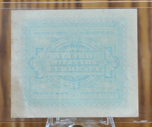 1943 5 Lire Allied Military Italy Note - XF to F Grade - Italy Banknote Five Lire Cinque Lire Banknote 1943 - Allied Military WWII - P#M12a