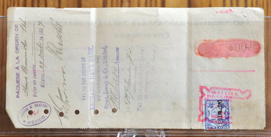 1897 Consolidated Kansas City Smelting and Refining Co. Paycheck - Victor M. Brashi Issued, Pittsburg PA - 1897 Vintage Mining Paycheck