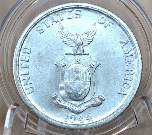 1944-S Silver Philippines 50 Centavos - 1944 S Silver Fifty Centavos - Wartime - San Francisco Mint, Filipinas Fifty Centavos 1944