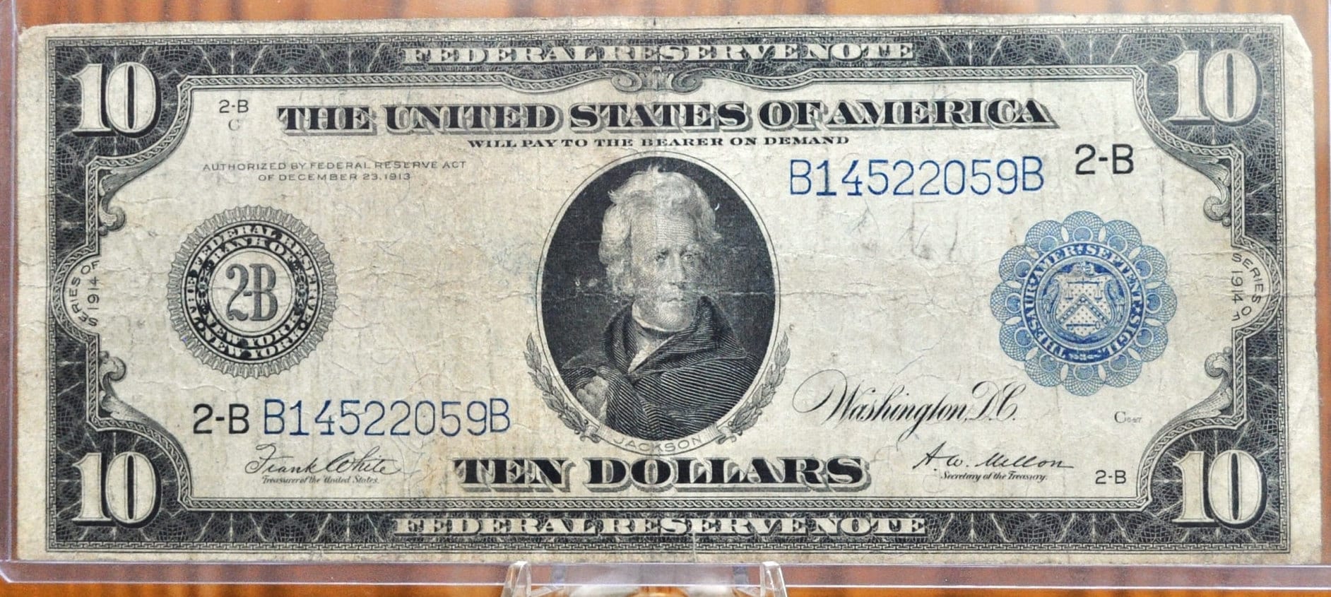 ア*イ様 ★レア★ アメリカ　旧紙幣　10ドル札 1914年 1914 Large U.S. 10 Dollar Federal Reserve Note - Choice Very Fine