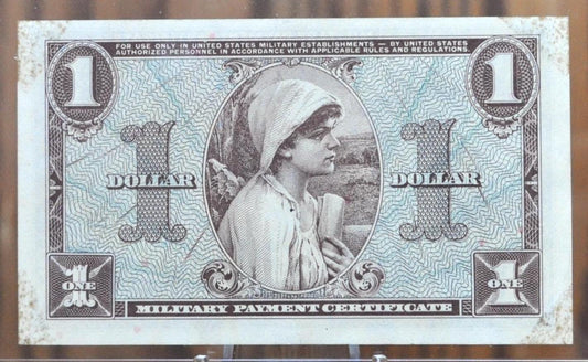 1954 1 Dollar Military Payment Certificate - Plate 53 Series 521 - Beautiful Design - 1954 Military Payment Certificate One Dollar - P#M33a