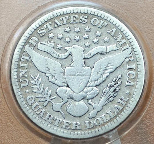 1904 Barber Silver Quarter - VG+, Great Coin - Philadelphia Mint - 1904P Barber Quarter - 1904-P Quarter