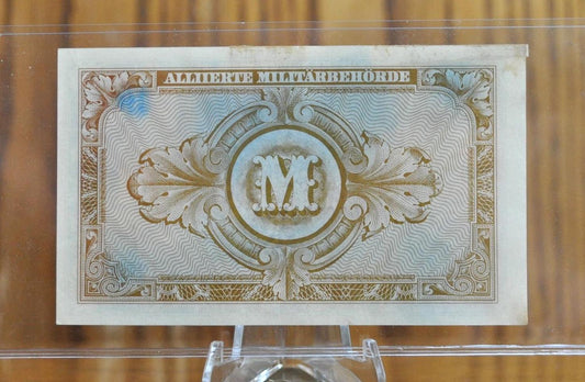 1944 Germany 10 Mark Paper Note - Allied Military WWII Issue, "F" Print - 1944 German Ten Mark Zehn Mark Allied Military Banknote - P#194a