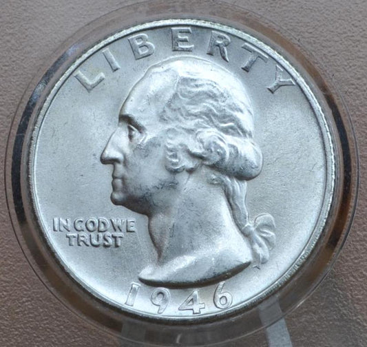 1946 D Washington Silver Quarter - VG-XF (Very Good to Extremely Fine) Grades; Choose by Grade - Denver Mint - Washington Quarter 1946 D