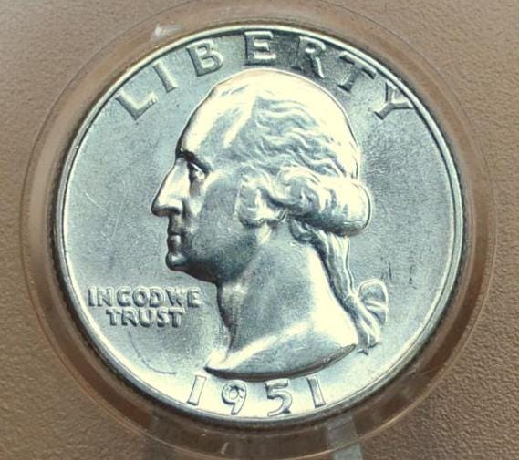 1951 P,D,S Washington Silver Quarters - Choose by Grade & Mint - Washington Quarter 1951S Silver Quarter 1951D Quarter 1951 Quarter 1951 S