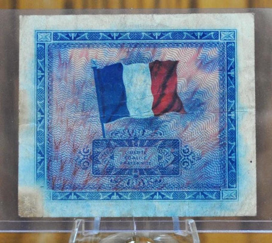 1944 France Allied Military 5 Franc Paper Note - WWII Era Allied Franc Note - Series 2- 1944 French Five Francs Allied Military Note- P#115b