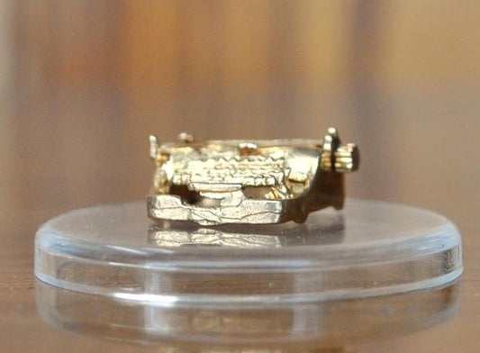 Vintage 14K Gold Typewriter Bracelet Charm! Stamped 14K and tested - Gold Charm / Gold Typewriter Charm, Working Platen! Yellow Gold Charm