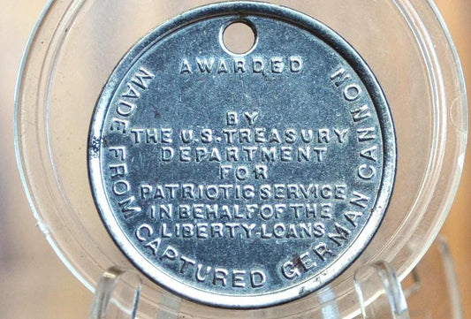 1919 Victory Liberty Loan Medal Made from Captured German Cannon - WWI US Military Victory Liberty Loan Token, Awarded for Patriotic Service