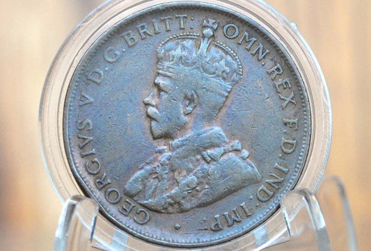 1922 Australian One Penny - Good Condition - King George - Australian One Cent 1922 - Large Penny / Large Cent - Old Australia Coins