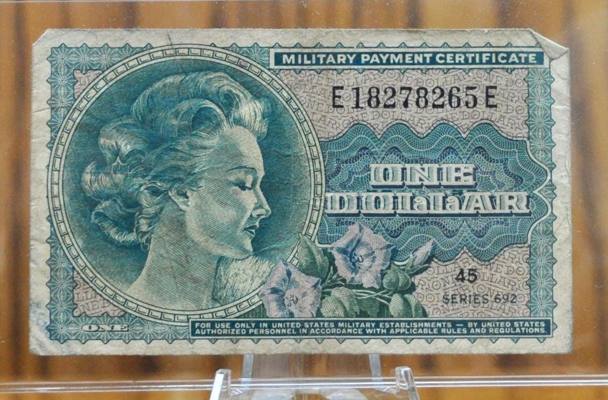 1970 U.S. Military 1 Dollar Payment Certificate - Series 692