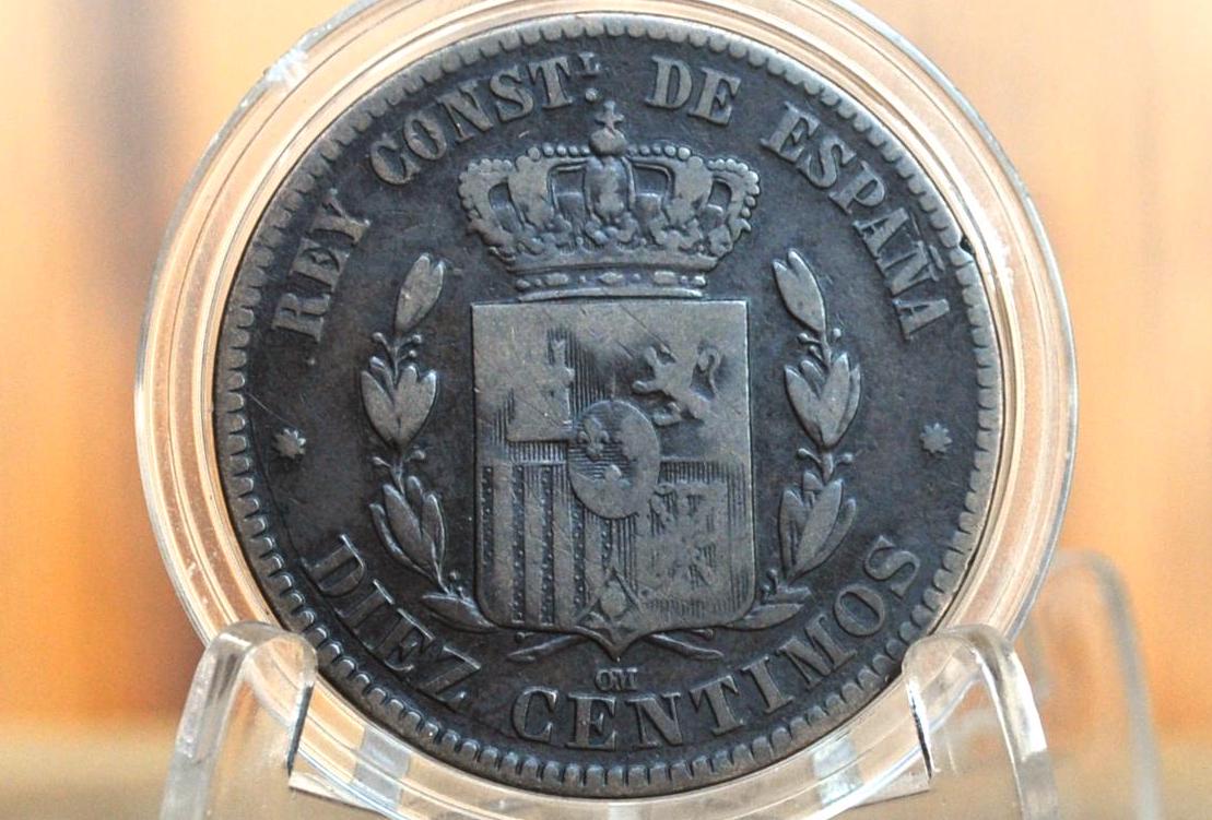 1879 Spanish 10 Centimos - Very Fine - Spain 1879 Diez Centimos - Great Coin