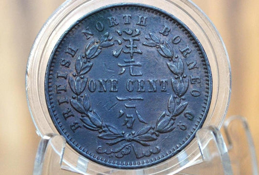 1889 British North Borneo Co One Cent - Great Condition - UK Large Penny 1889 1 Penny Bronze UK penny Borneo