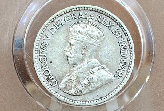 1914 Canadian Silver 5 Cent Coin - VF (Very Fine) Condition - King George - Canada 5 Cent Sterling Silver 1914 Canada