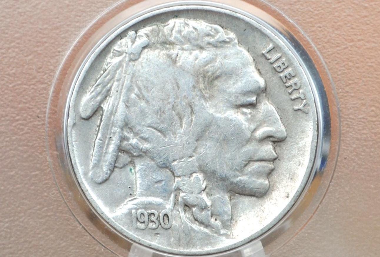1930-S Buffalo Nickel - G-VF (Good to Very Fine) Grade - Excellent Date - San Francisco Mint - 1930 S Nickel Indian Head Nickel 1930 S