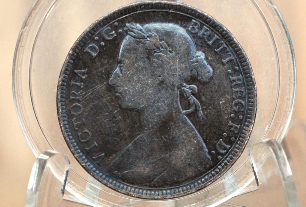 1893 Great Britain Half Penny - Great Condition and Detail - UK Half Penny 1893 - Queen Victoria 1/2 Penny - Bronze