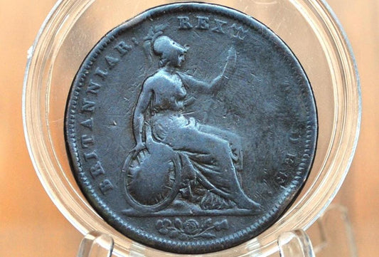 Rarer 1826 Great Britain One Penny - F+ Detail - UK Penny 1826 - King George III - British Penny 1826