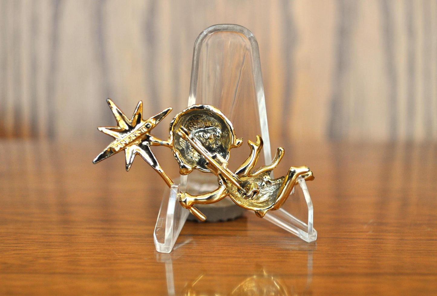 Rare Tancer II Rhinestone Fairy Brooch - Angel Fairy Brooch - Gold Toned Angel Fairy Pin