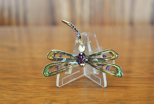 Beautiful Monet Multi Rhinestone Dragonfly Brooch Pin! - Vintage Dragonfly Brooch - Lovely Piece, Dragonfly Jewelry