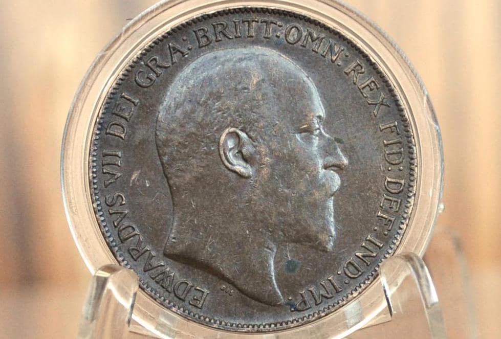 1909 Great Britain One Penny - Awesome Coin - AU (About Uncirculated) Grade/Condition - UK Penny 1909 England 1 Cent, Amazing Detail