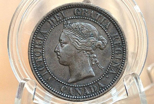 1876 Canadian One Cent - VF (Very Fine) Grade / Condition - Queen Victoria - 1876 Large Cent - 1876 Penny Canada 1 Cent 1876