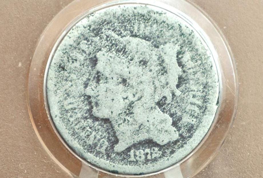 1872 Three Cent "Nickel" US Coin - Civil War Era - Great Condition - VG To F (Very Good To Fine) Us 3 Cent Coins 1872