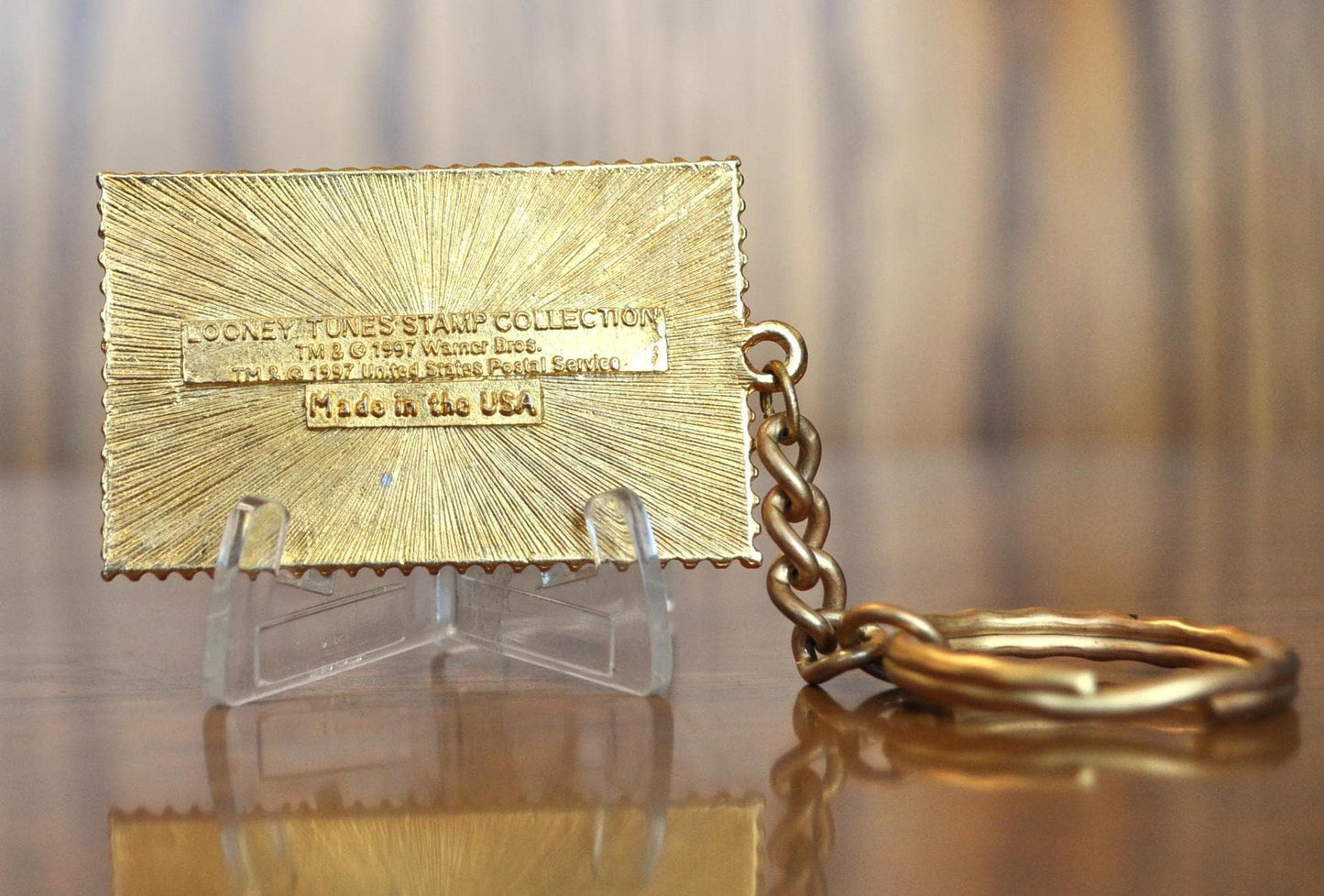 Rare Looney Tunes USA 32 Bugs Bunny 1997 Stamp Keychain Charm - 1997 32 Cent Stamp - Collectible Vintage Looney Tunes Charm!