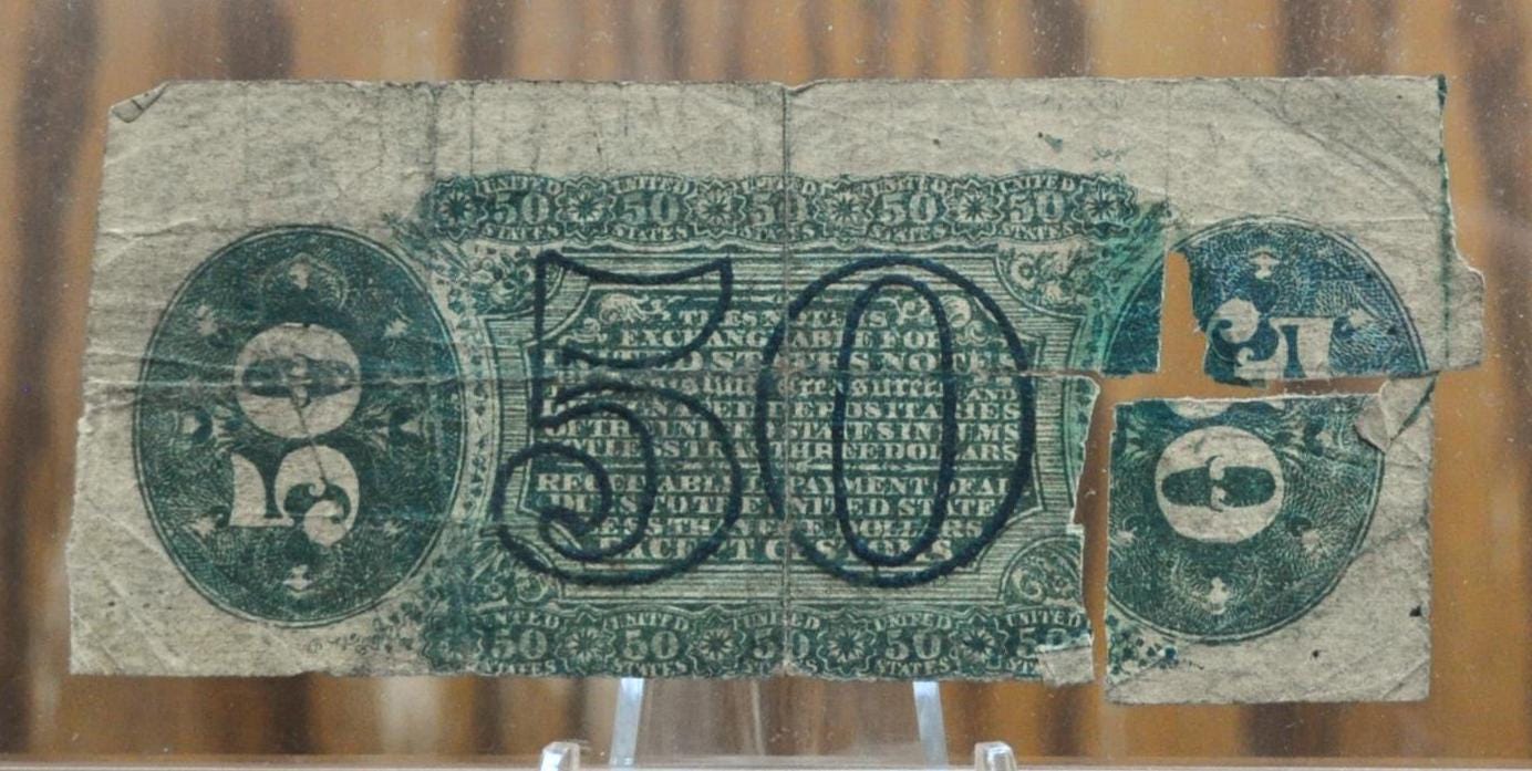 3rd Issue 50 Cent Fractional Note Fr#1331 G/VG Grade / Condition - Third Issue Fractional Note Fifty Cent Fr1331