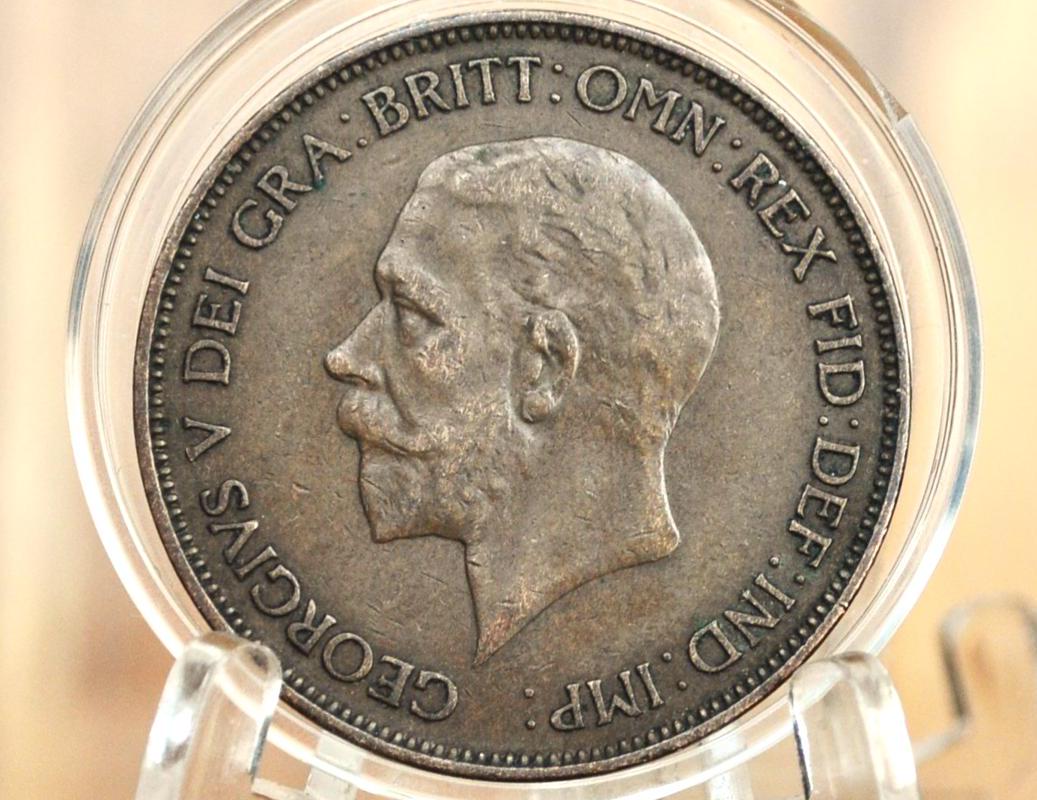 1932 Great Britain One Penny - XF/AU Grade / Condition - United Kingdom Large Penny 1932 - King George Penny, Bronze, UK penny