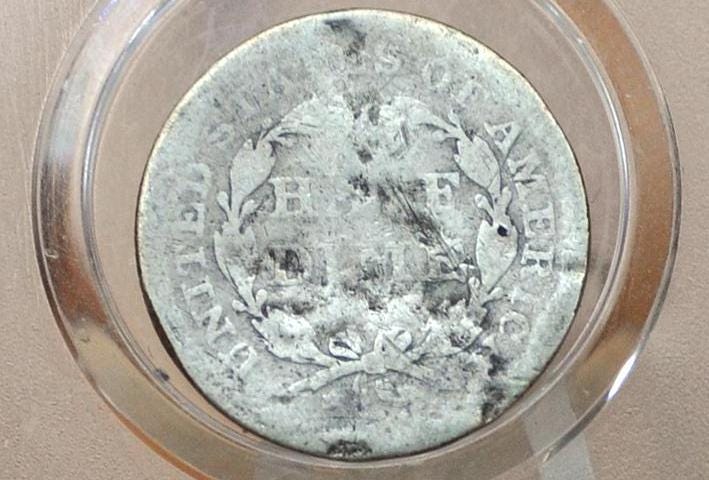 1841 Half Dime - Damaged - 1841 Seated Liberty Half Dime - Early American Coin - 1841 Silver Half Dime Liberty Seated