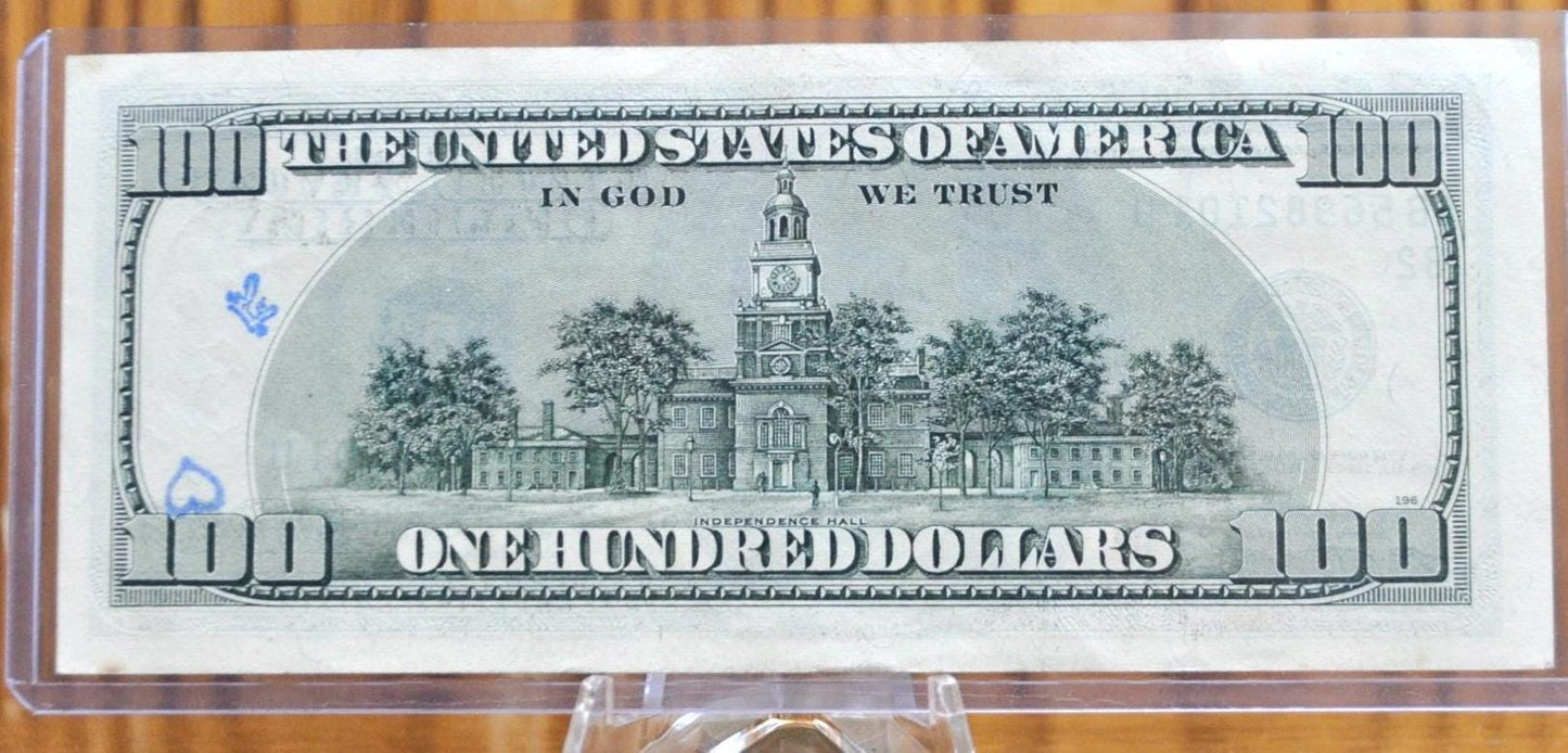 1996 100 Dollar Federal Reserve Note - New York Issue, AB Block - Suffix U - Series 1996 One Hundred Dollar New York Note - Fr.2175-B