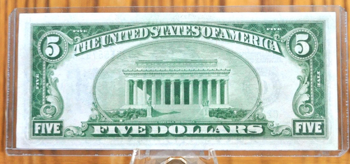 1928-B 5 Dollar Federal Reserve Note - UNC (Uncirculated) - Philadelphia (C) Issue - Redeemable In Gold - 1928B Five Dollar Note - Fr#1952-C