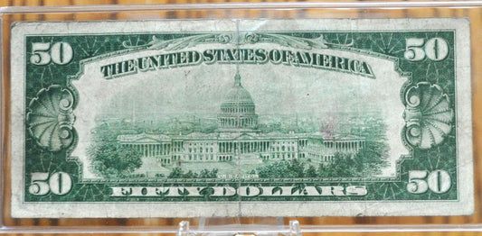 1928A Federal Reserve 50 Dollar Note - Very Fine (VF) - New York (B) Issue - DGS - 1928 A Fifty Dollar Federal Reserve NY Note - Fr.2101-B