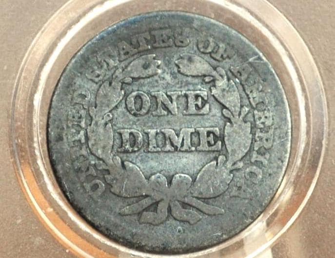 1847 Seated Liberty Silver Dime - Good Condition - Early American Coin - 1847 Silver Dime Liberty Seated